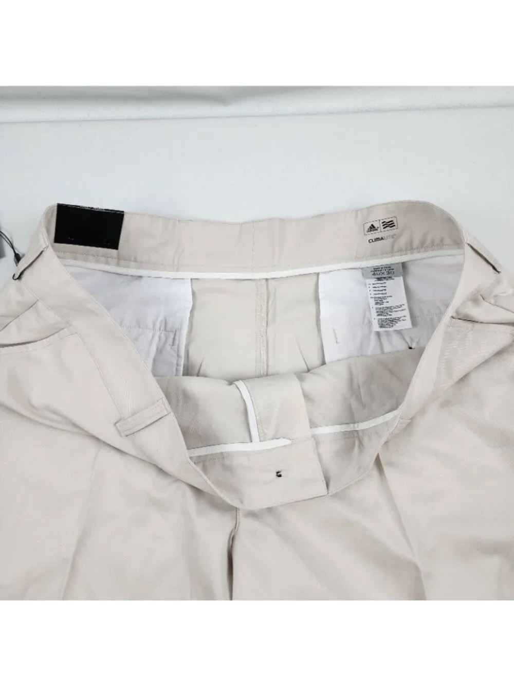 Adidas Pant Men 40x30 Golf Tech Climalite Flat  Lightweight Straight Beige NWT